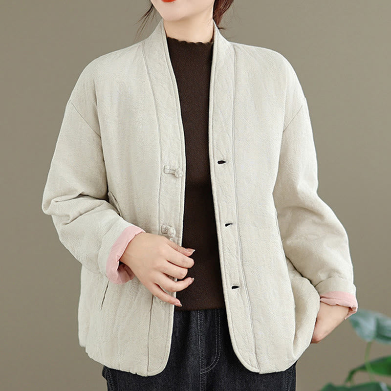 Thick Cotton Slim-Fit Frog-Button Thermal Jacket for Mindful Winter Living