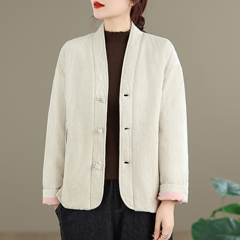 Thick Cotton Slim-Fit Frog-Button Thermal Jacket for Mindful Winter Living