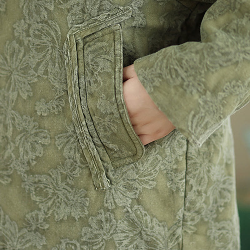 Thick Cotton Slim-Fit Frog-Button Thermal Jacket for Mindful Winter Living