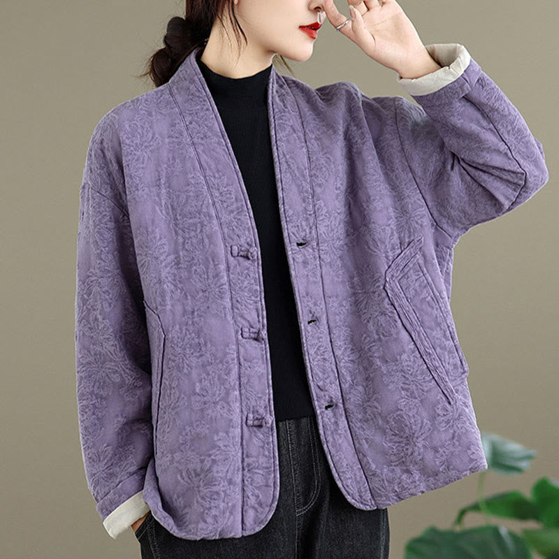 Thick Cotton Slim-Fit Frog-Button Thermal Jacket for Mindful Winter Living