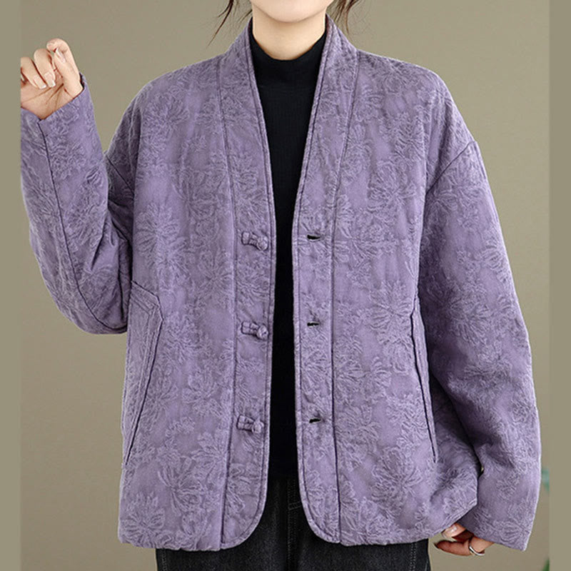 Thick Cotton Slim-Fit Frog-Button Thermal Jacket for Mindful Winter Living