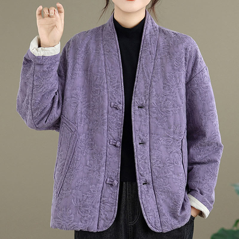 Thick Cotton Slim-Fit Frog-Button Thermal Jacket for Mindful Winter Living