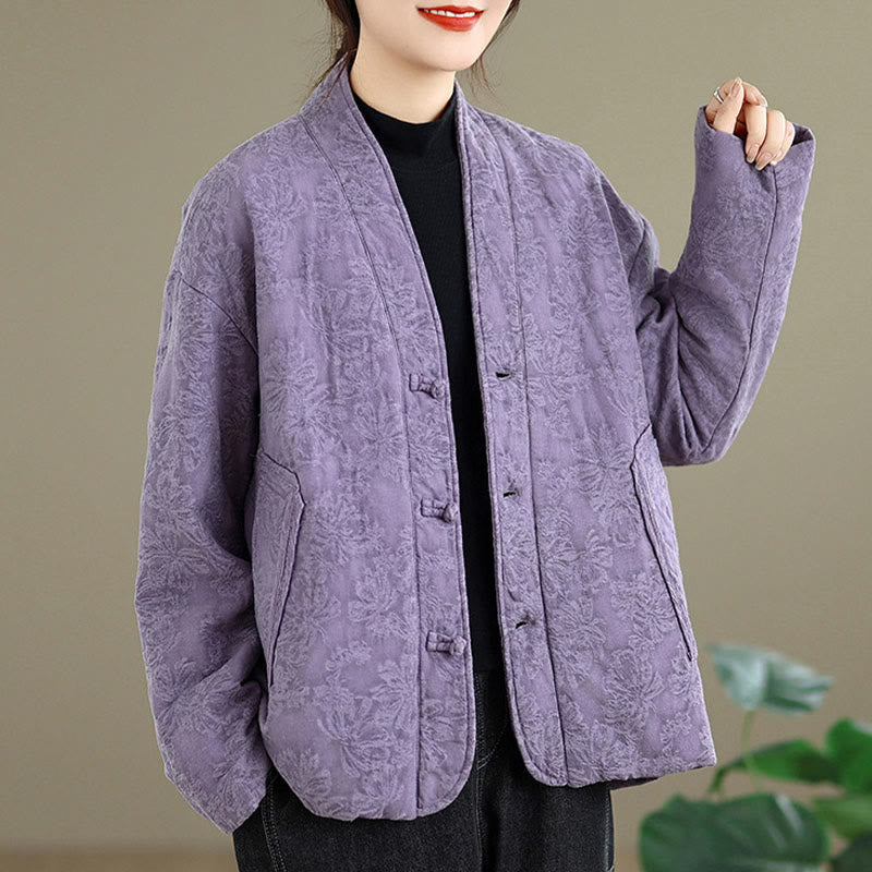 Thick Cotton Slim-Fit Frog-Button Thermal Jacket for Mindful Winter Living