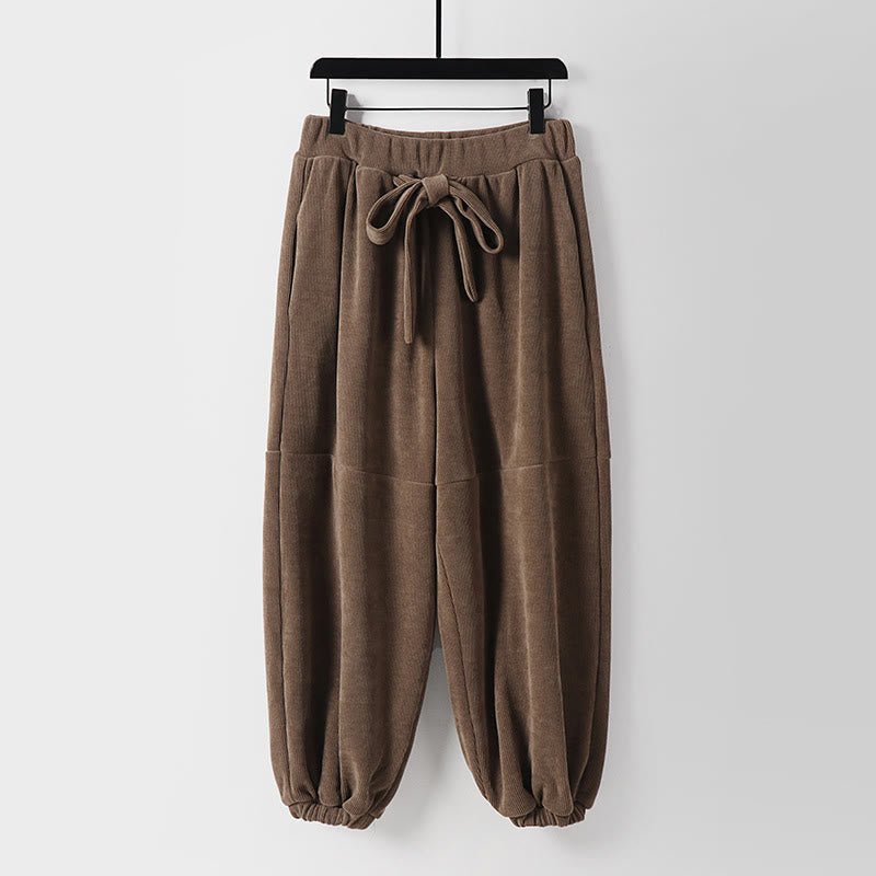 Tactile Cotton Corduroy Tapered Harem Meditation Pants