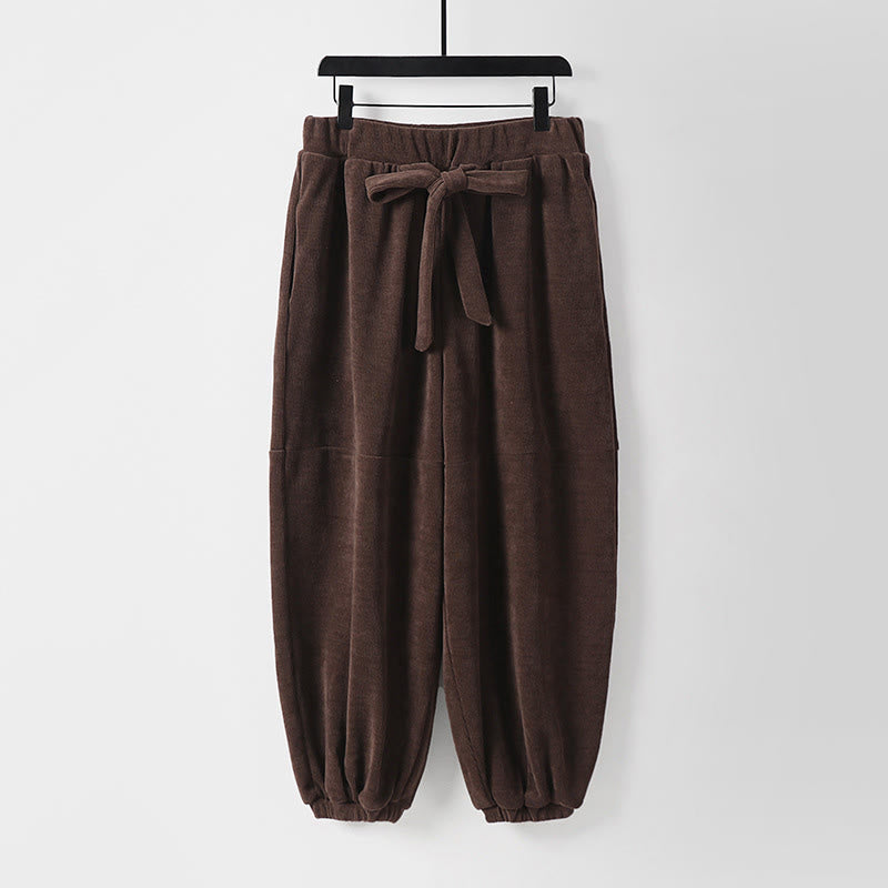 Tactile Cotton Corduroy Tapered Harem Meditation Pants