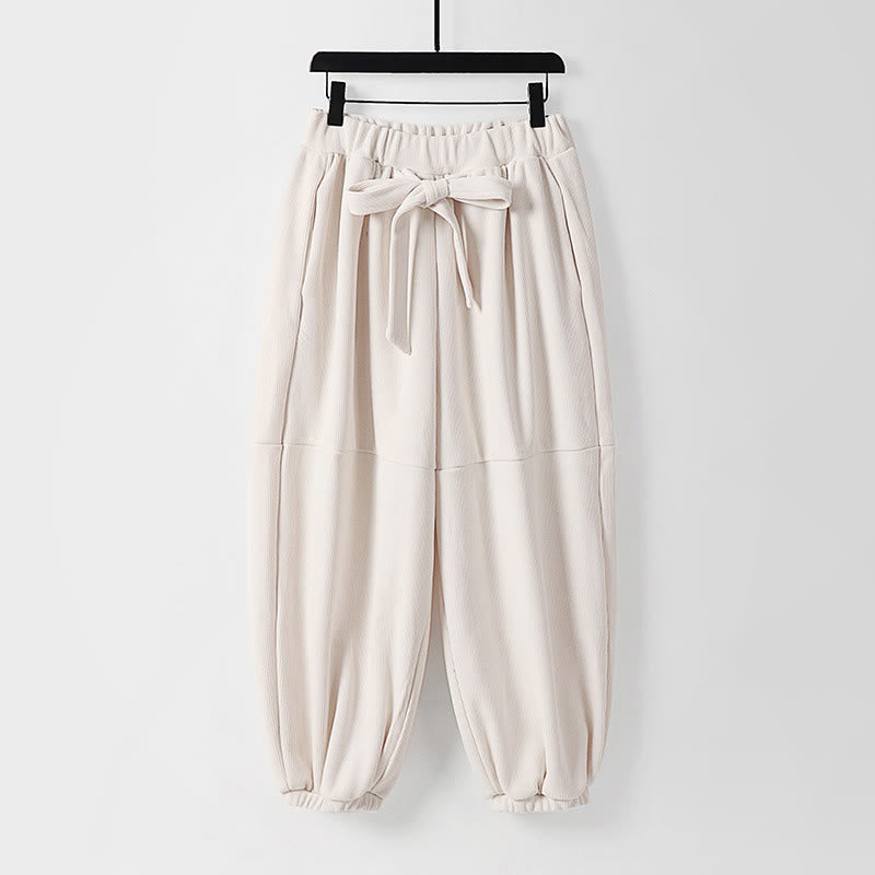 Tactile Cotton Corduroy Tapered Harem Meditation Pants