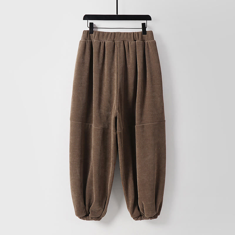 Tactile Cotton Corduroy Tapered Harem Meditation Pants