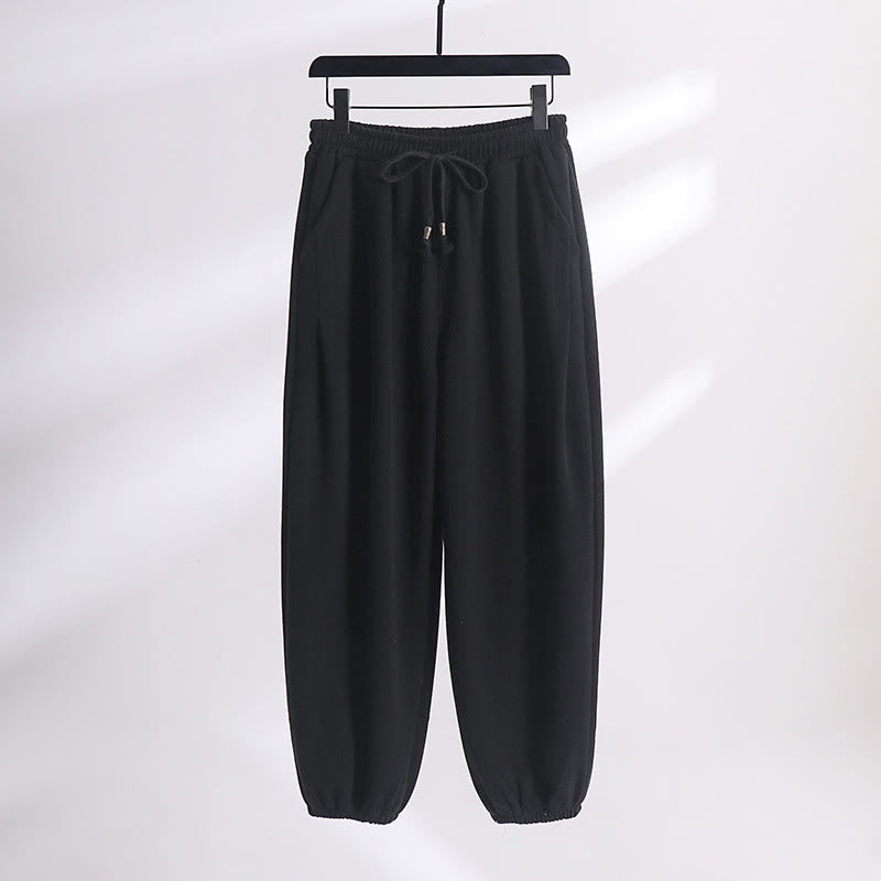 Heavy Cotton Fleece-Lined Cold-Weather Meditation Harem Pants