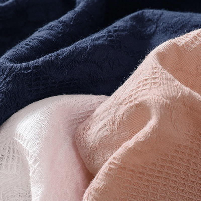 Tactile Cotton Jacquard Buttoned Meditation Hoodie