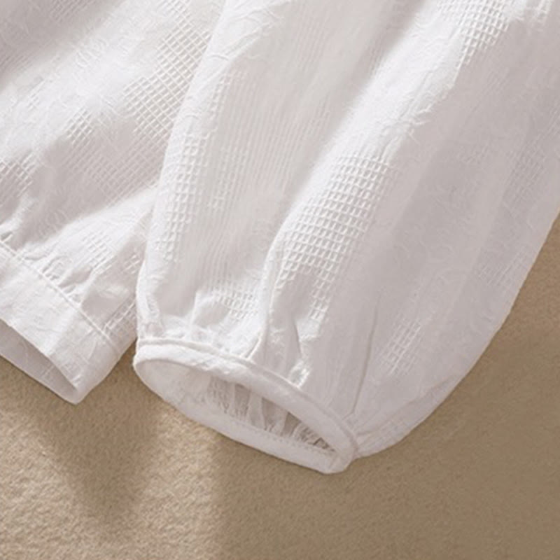 Tactile Cotton Jacquard Buttoned Meditation Hoodie