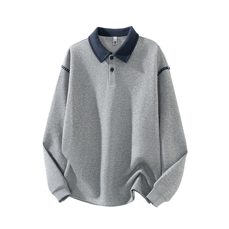 Structured Cotton Stand-Collar Mindful Men's Sweatshirt