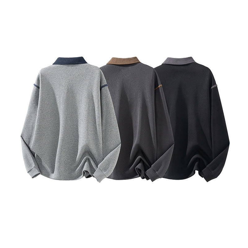 Structured Cotton Stand-Collar Mindful Men's Sweatshirt