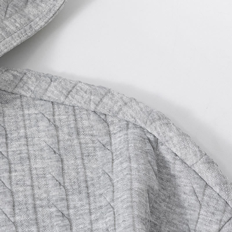 Structured Twisted Button Grounding Men's Hoodie