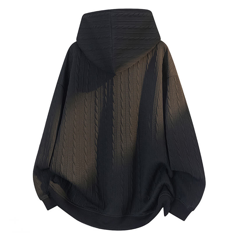 Structured Twisted Button Grounding Men's Hoodie
