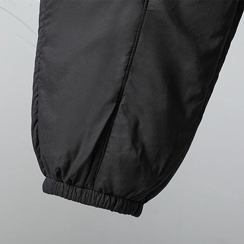 Winter Elastic Waist Cotton Thermal Women's Cropped 7-8 Length Harem Pants With Pockets