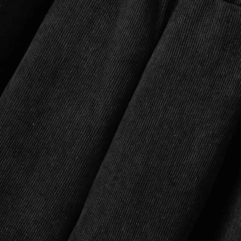 Plain Elastic Waist Patchwork Plaid Women's Ankle-Length Wide Leg Corduroy Pants