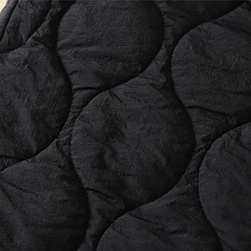 Winter Curved Lines Elastic Waist Drawstring Patchwork Plaid Cotton Thermal Women's Pants With Pockets