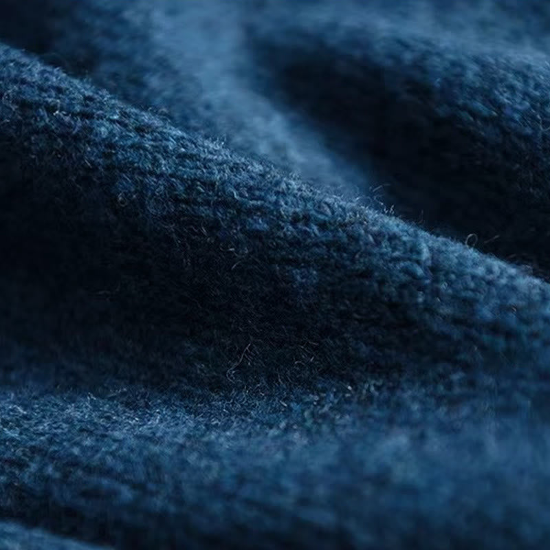 Tactile Knitted Cotton Mock Neck Grounding Sweater