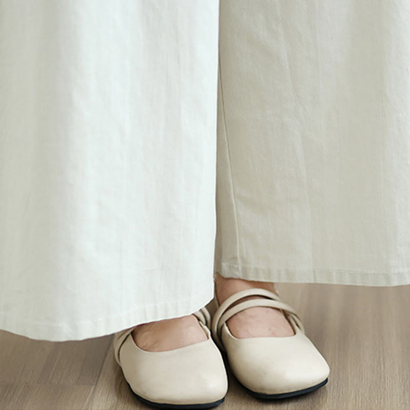 Breathable Cotton Blend Wide-Leg Lounge and Meditation Two-Piece Set