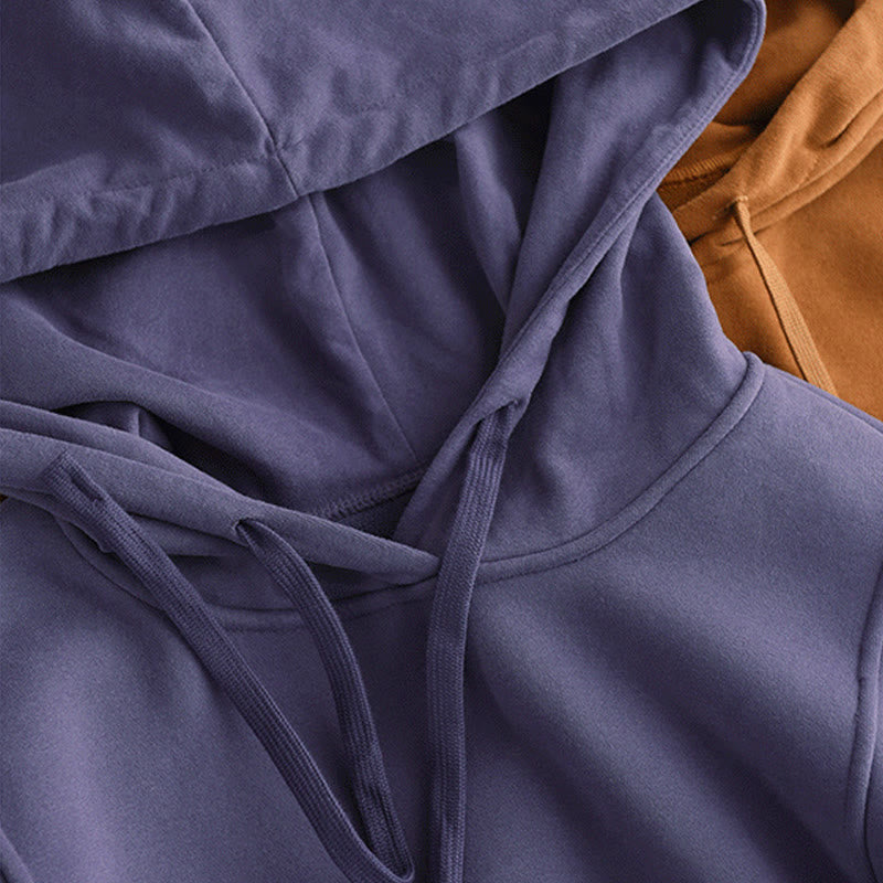Thermal Cotton Fleece-Lined Mindful Meditation Hoodie