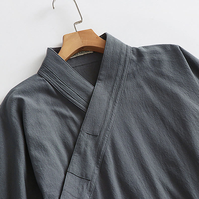 Layered Ceremonial Tai Chi Men's Taoist Robe and Vest Set