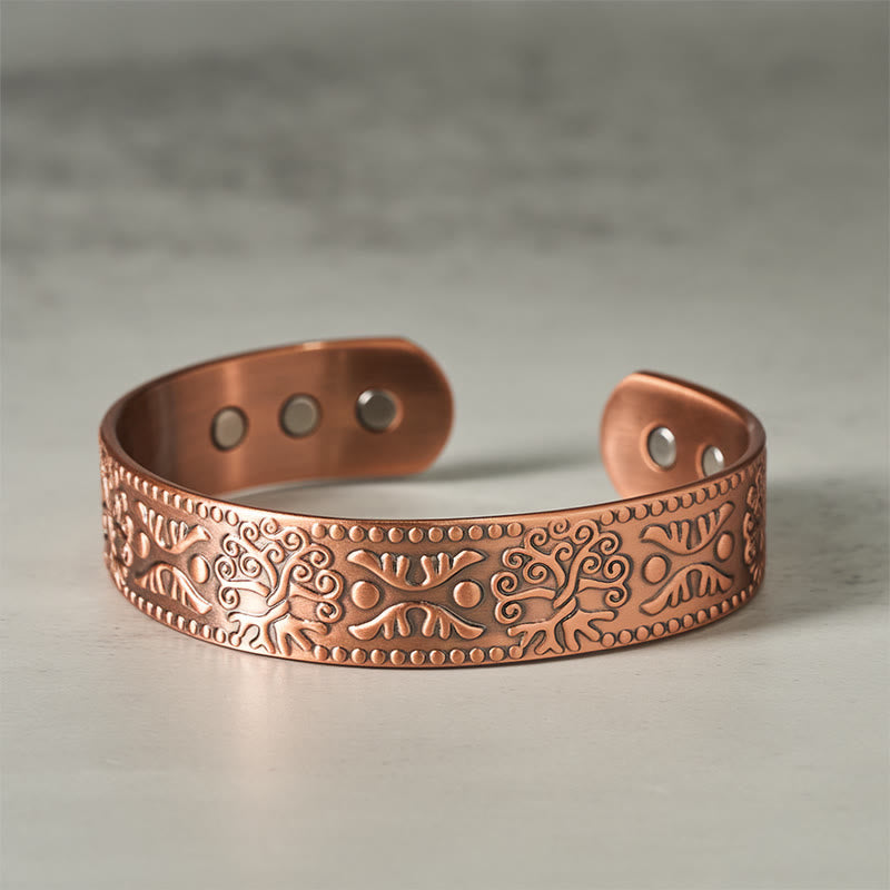 The Tree Of Life Copper Open Self Care Luck Bracelet Bangle