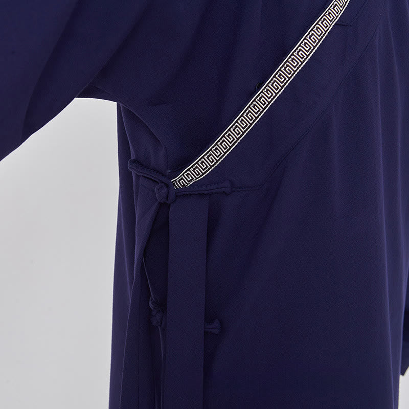Breathable Linen Frog-Button Qigong Ceremony Robe Set