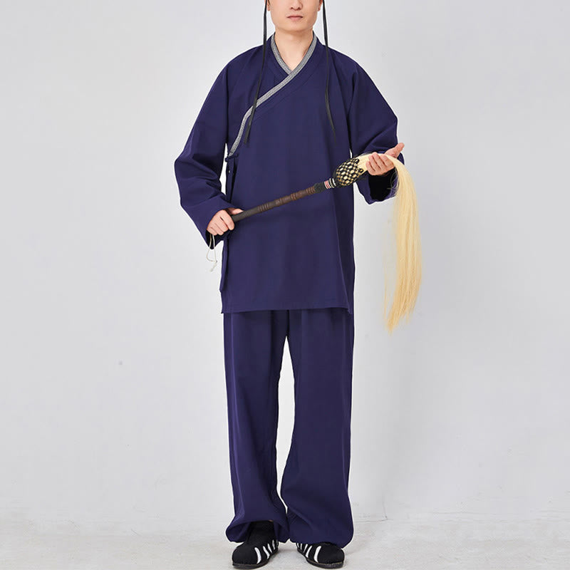 Breathable Linen Frog-Button Qigong Ceremony Robe Set