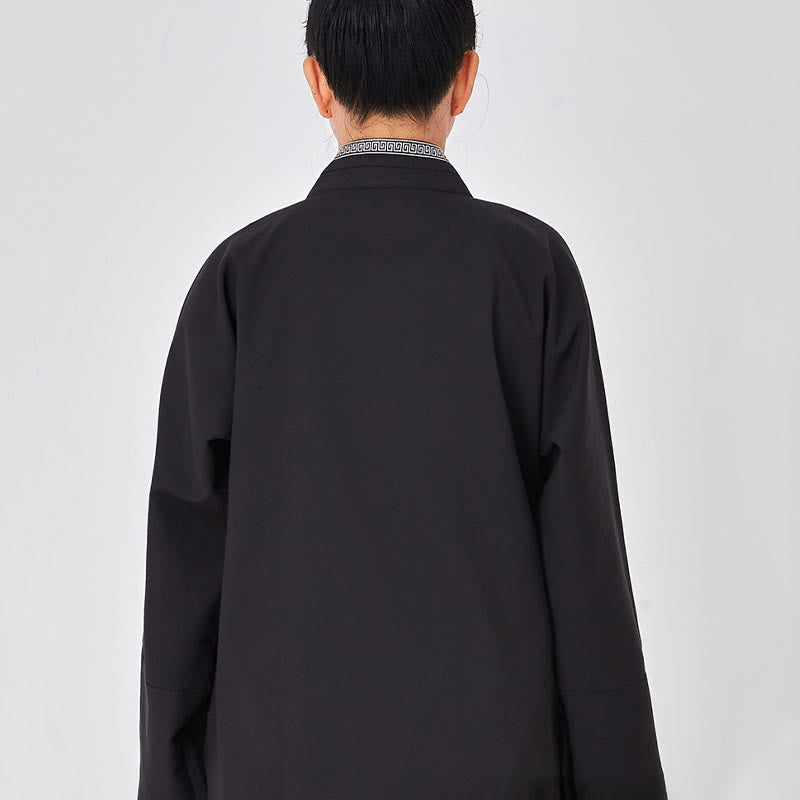 Breathable Linen Frog-Button Qigong Ceremony Robe Set