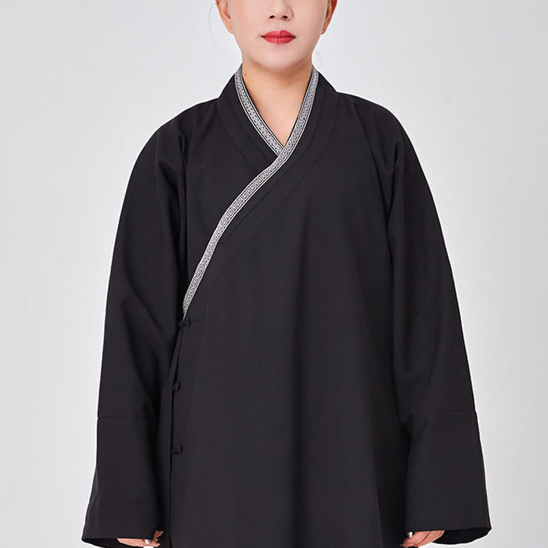 Breathable Linen Frog-Button Qigong Ceremony Robe Set