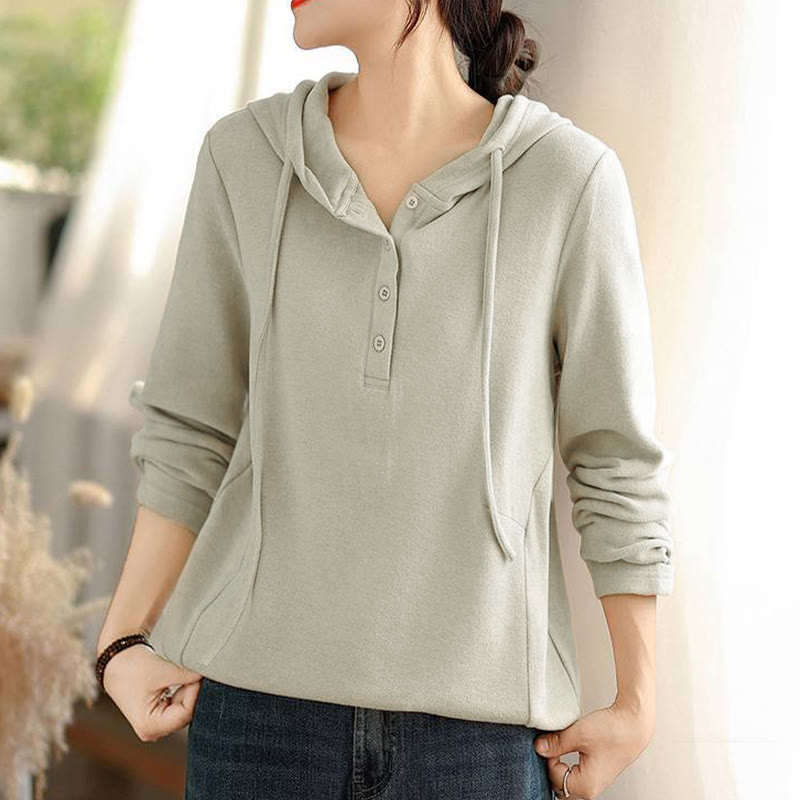 Structured Cotton Minimalist Grounding Women's Hoodie