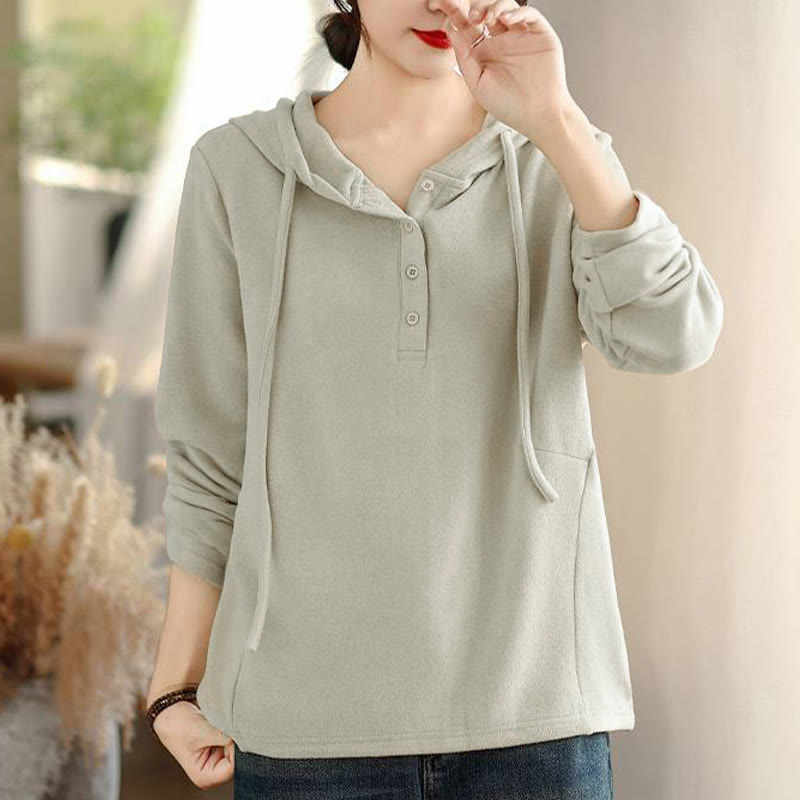 Structured Cotton Minimalist Grounding Women's Hoodie