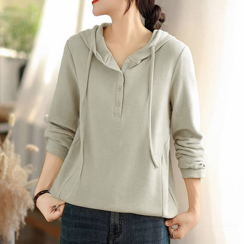 Structured Cotton Minimalist Grounding Women's Hoodie