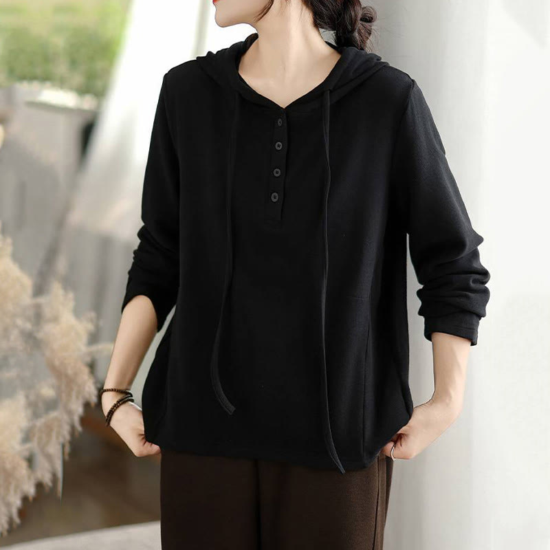 Structured Cotton Minimalist Grounding Women's Hoodie