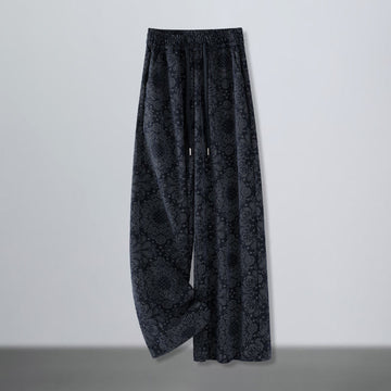 Casual Floral Pattern Polyester Women's Wide Leg Pants With Pockets