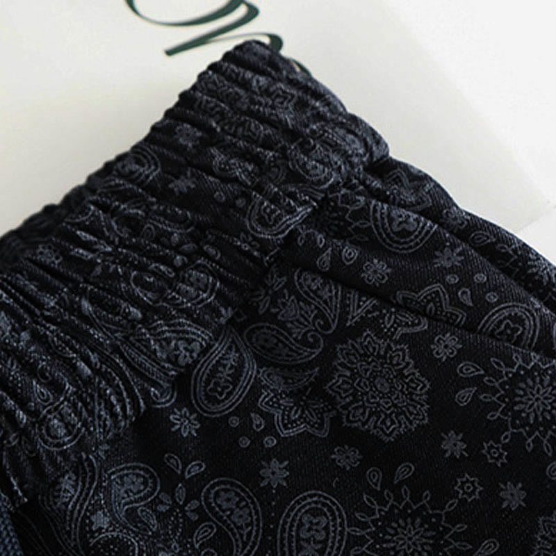 Casual Floral Pattern Polyester Women's Wide Leg Pants With Pockets