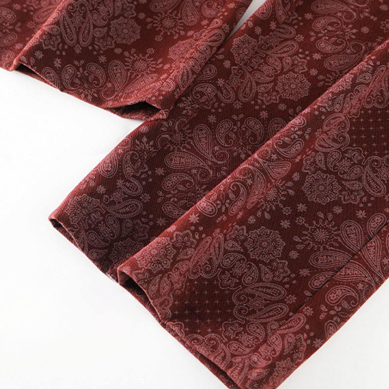 Casual Floral Pattern Polyester Women's Wide Leg Pants With Pockets