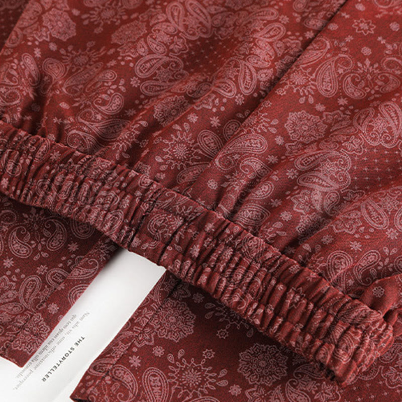 Casual Floral Pattern Polyester Women's Wide Leg Pants With Pockets