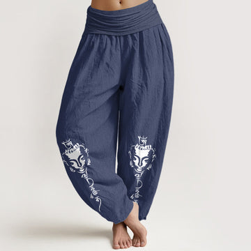 Pure Cotton Abstract Om Print Mindful Yoga Harem Pants