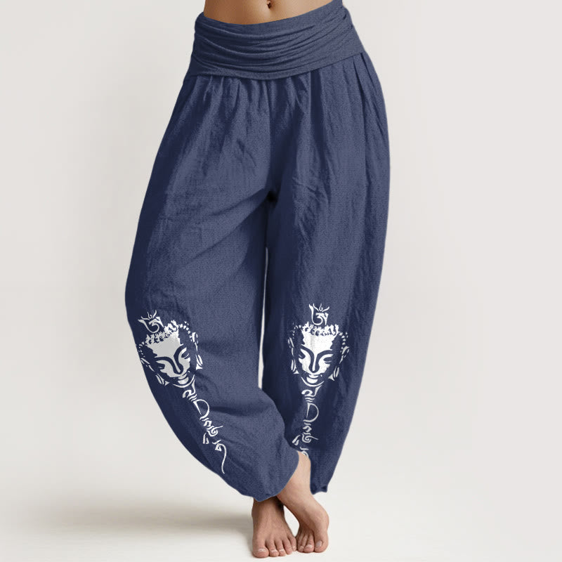 Pure Cotton Abstract Om Print Mindful Yoga Harem Pants