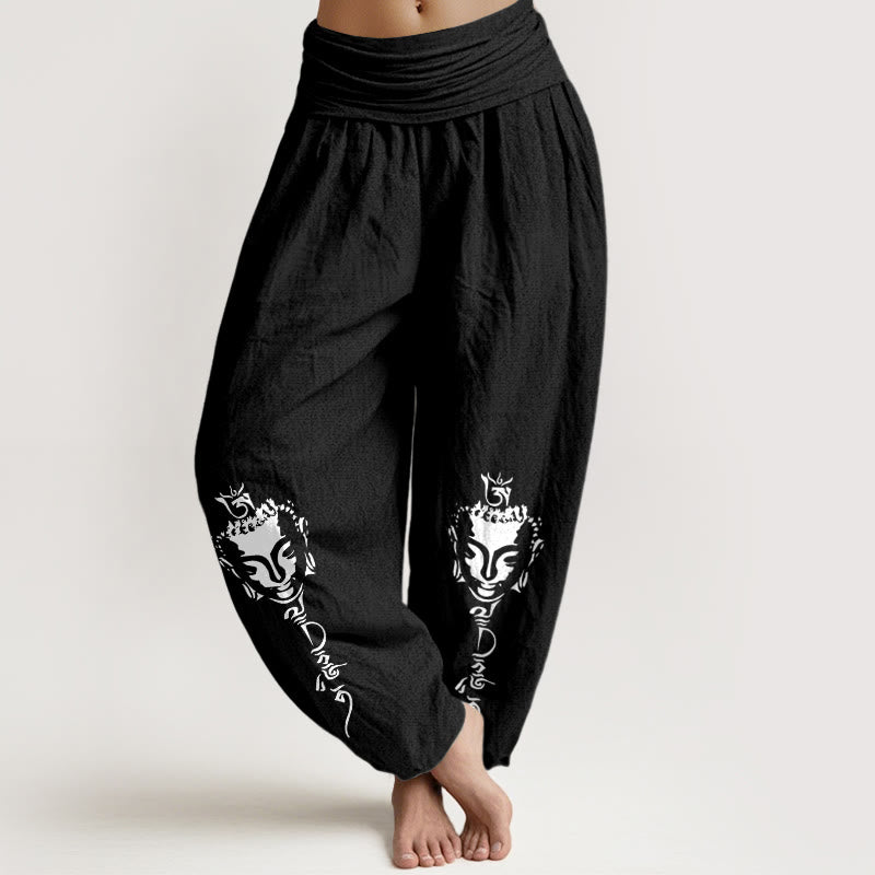 Pure Cotton Abstract Om Print Mindful Yoga Harem Pants