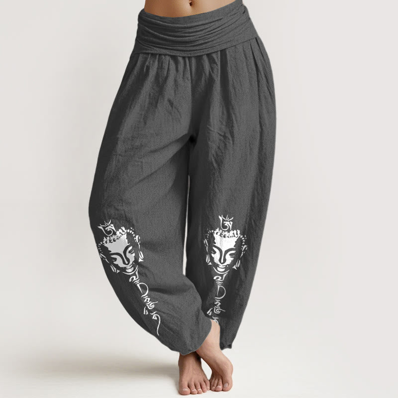 Pure Cotton Abstract Om Print Mindful Yoga Harem Pants