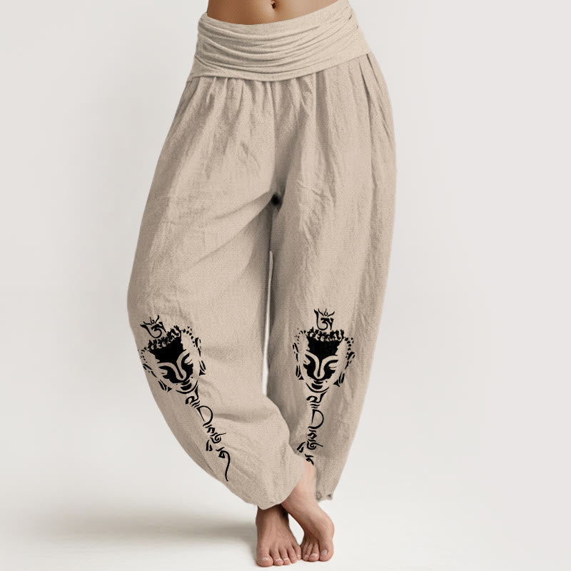 Pure Cotton Abstract Om Print Mindful Yoga Harem Pants