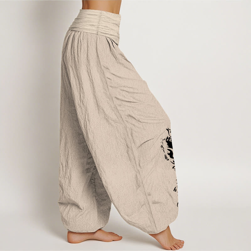 Pure Cotton Abstract Om Print Mindful Yoga Harem Pants