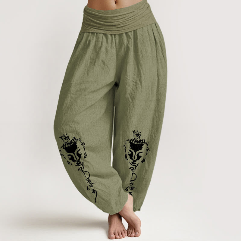 Pure Cotton Abstract Om Print Mindful Yoga Harem Pants