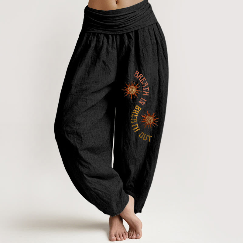 Pure Cotton Mindful Breathwork Graphic Harem Pants