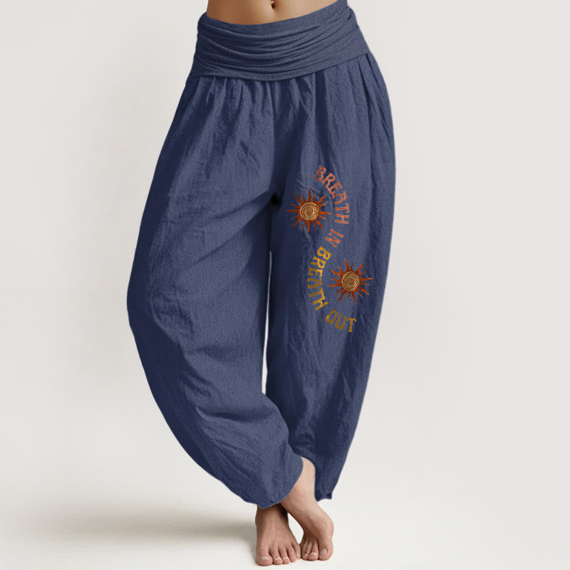 Pure Cotton Mindful Breathwork Graphic Harem Pants