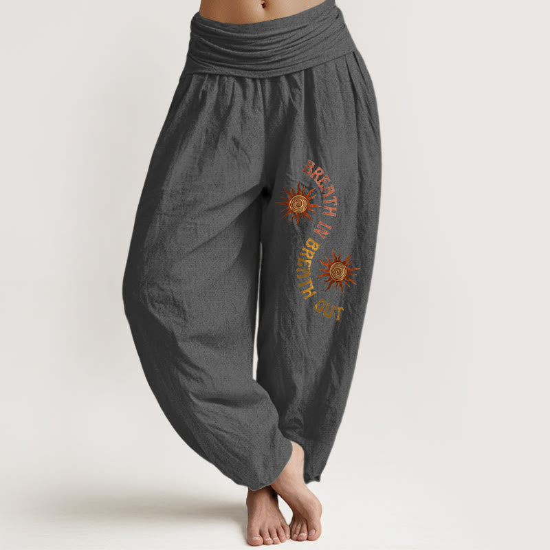 Pure Cotton Mindful Breathwork Graphic Harem Pants