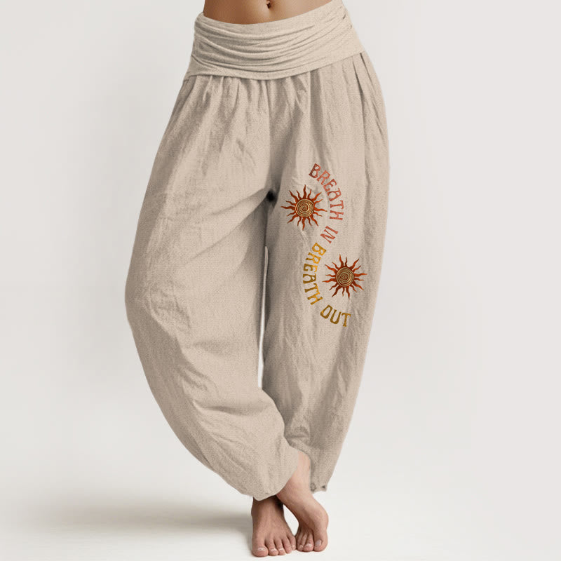 Pure Cotton Mindful Breathwork Graphic Harem Pants