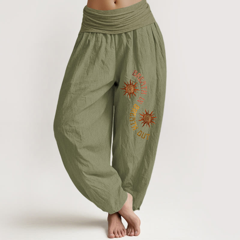 Pure Cotton Mindful Breathwork Graphic Harem Pants
